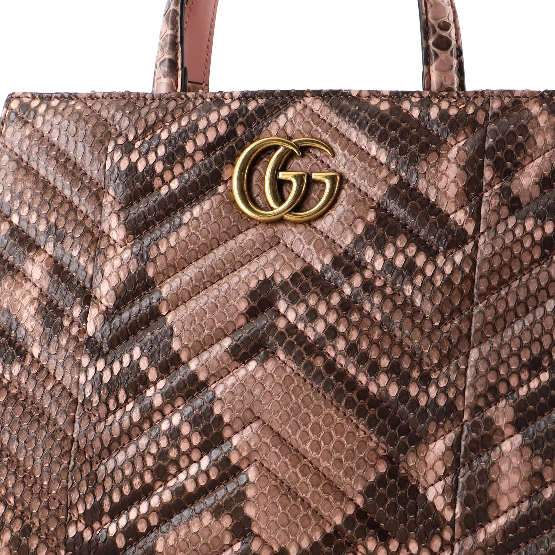 Gucci Gg Marmont Tote Matelasse Python