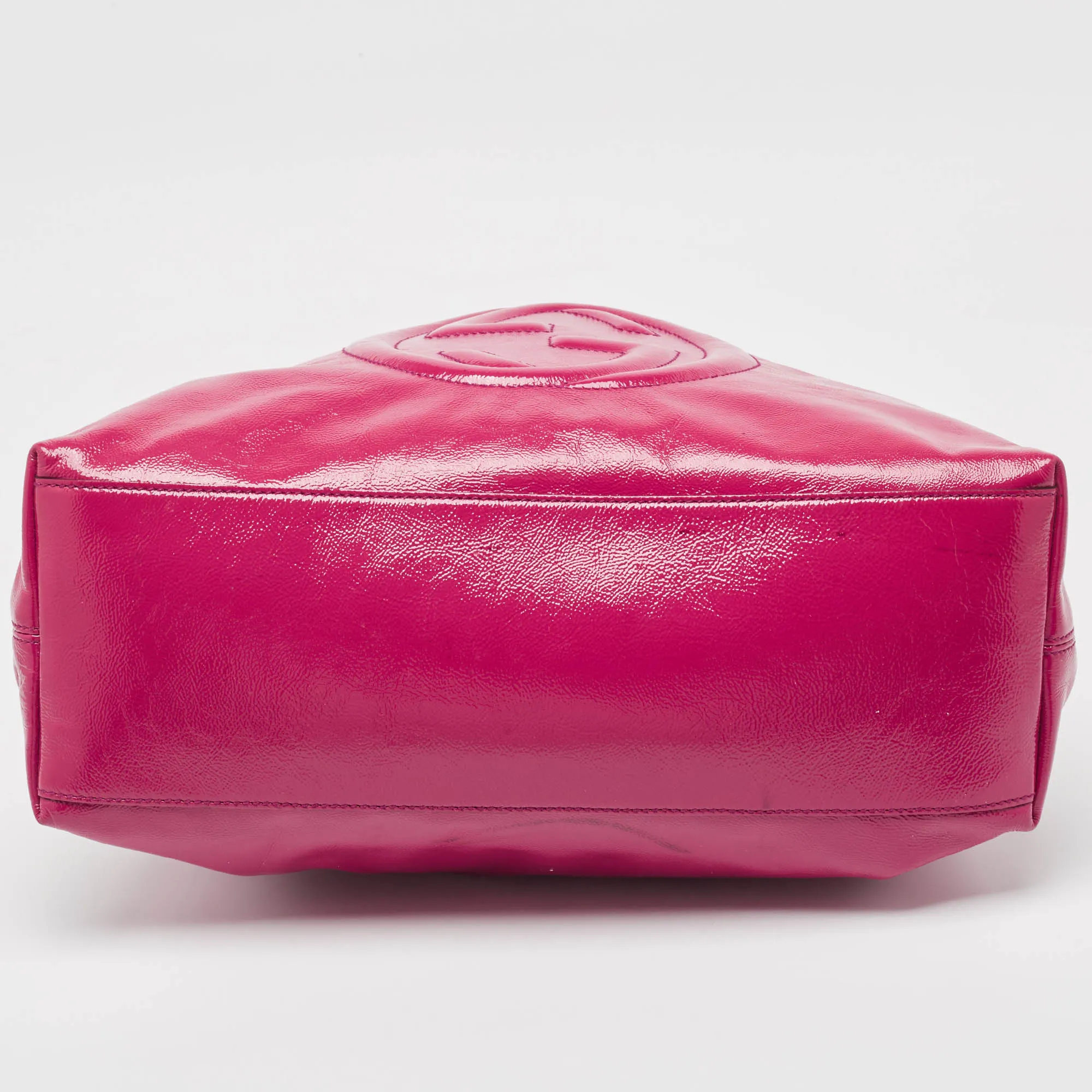 Gucci Magenta Patent Leather Medium Soho Chain Tote