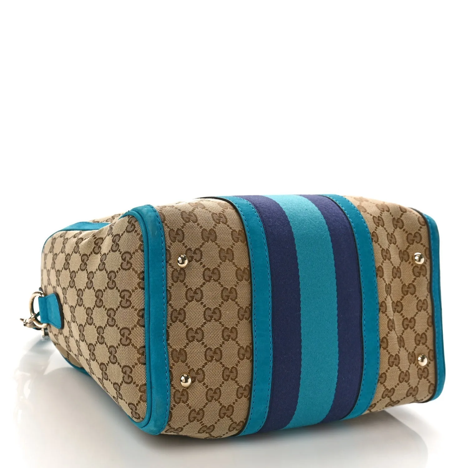 Gucci Vintage Web Medium Boston Teal