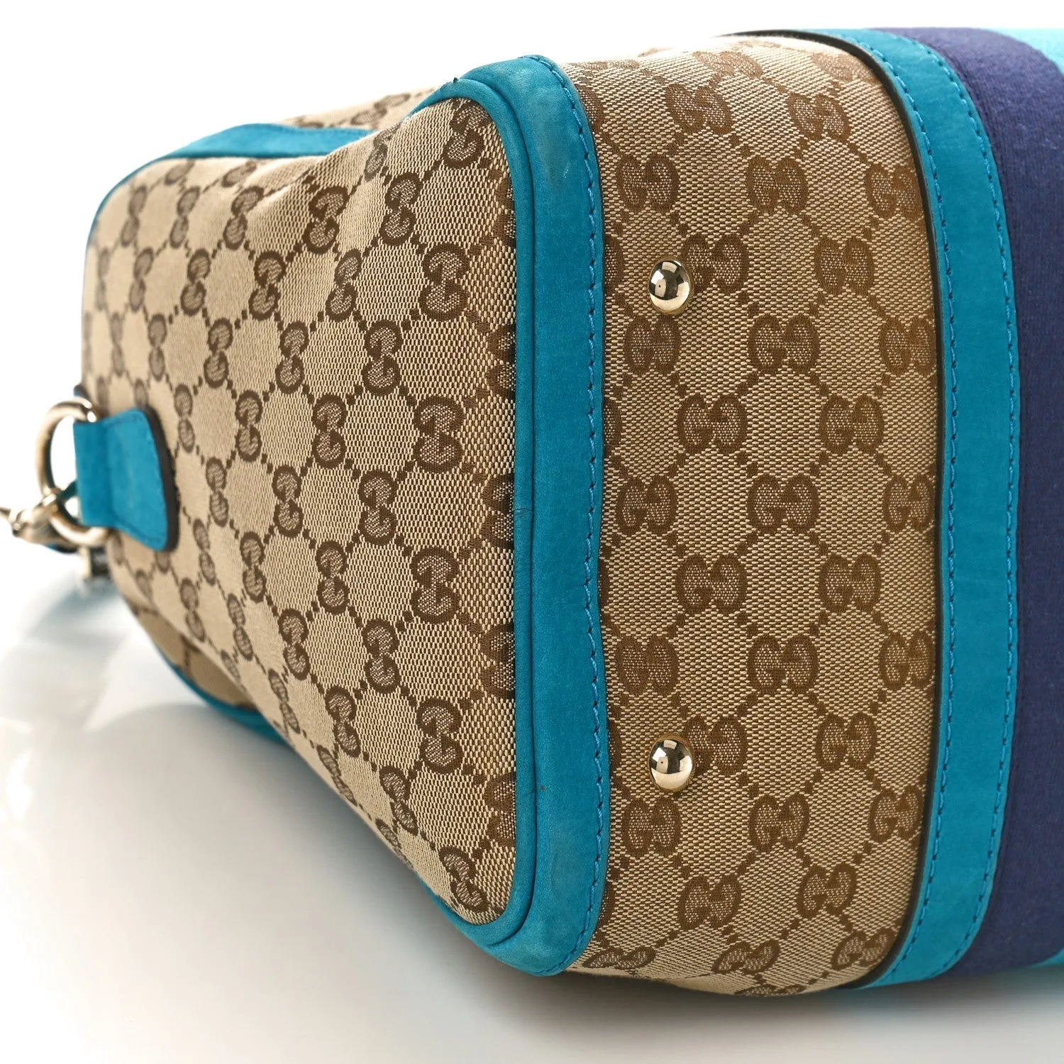 Gucci Vintage Web Medium Boston Teal