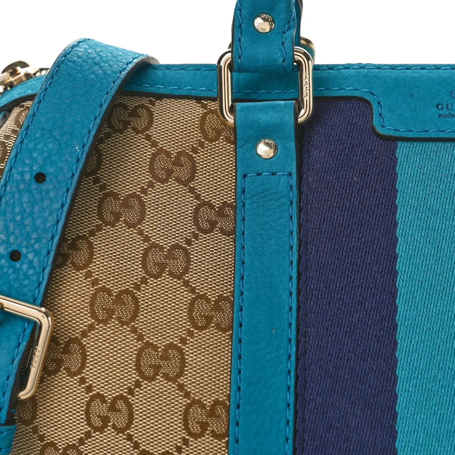 Gucci Vintage Web Medium Boston Teal