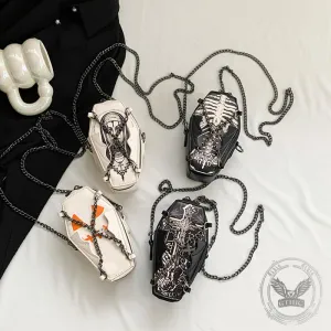 Halloween Cross Skull Coffin Design Crossbody Bag