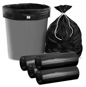 Heart Home Medium 120 Garbage Bags/Dustbin Bags, 19x21 Inches (Black)-HS41HEARTHH24027