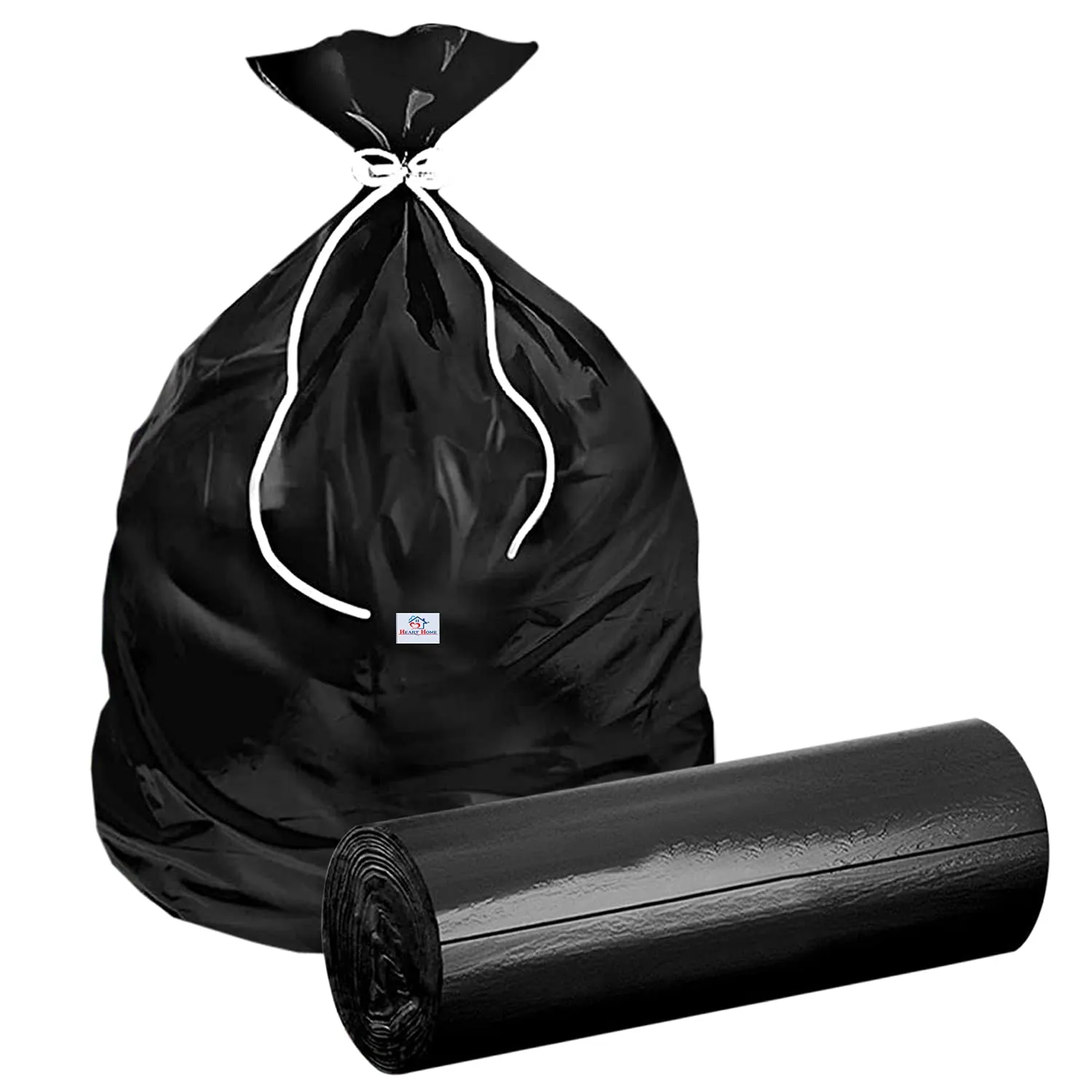 Heart Home Medium 120 Garbage Bags/Dustbin Bags, 19x21 Inches (Black)-HS41HEARTHH24027