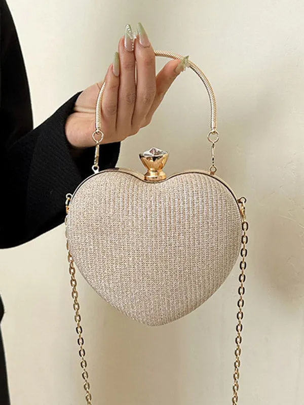 Heart Shape Shiny Handbags Crossbody Bags Bags