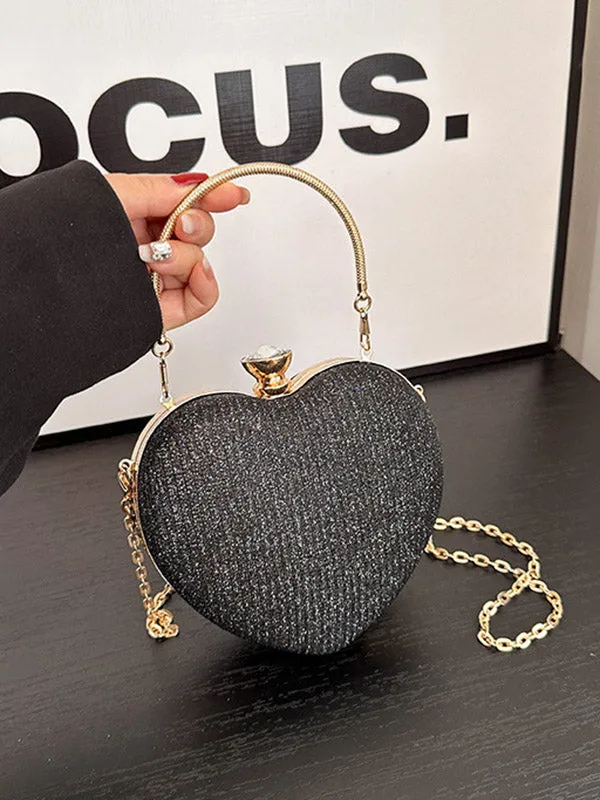 Heart Shape Shiny Handbags Crossbody Bags Bags