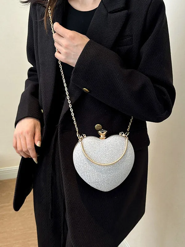 Heart Shape Shiny Handbags Crossbody Bags Bags