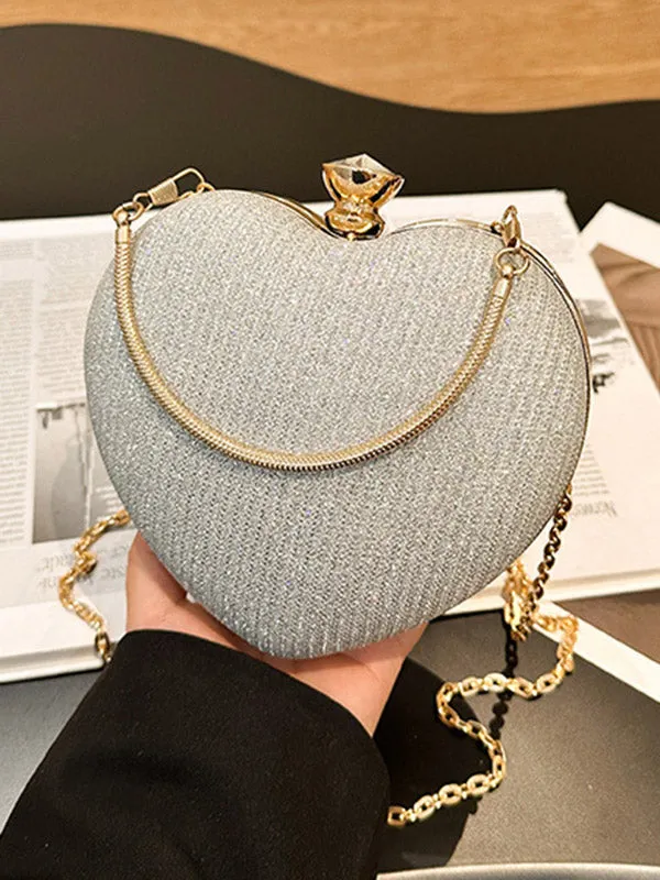 Heart Shape Shiny Handbags Crossbody Bags Bags