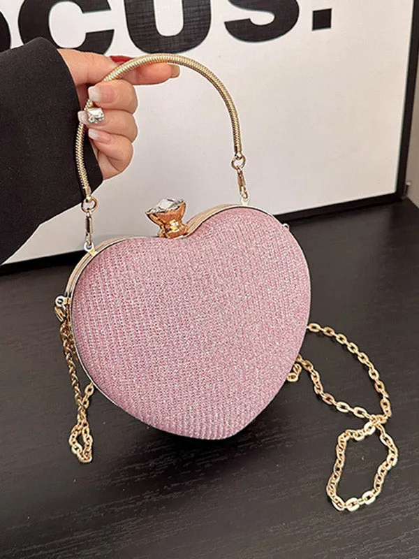 Heart Shape Shiny Handbags Crossbody Bags Bags