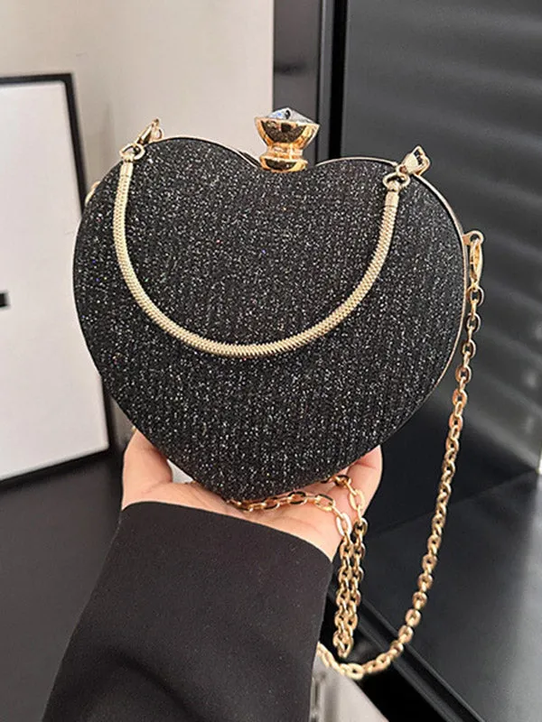 Heart Shape Shiny Handbags Crossbody Bags Bags