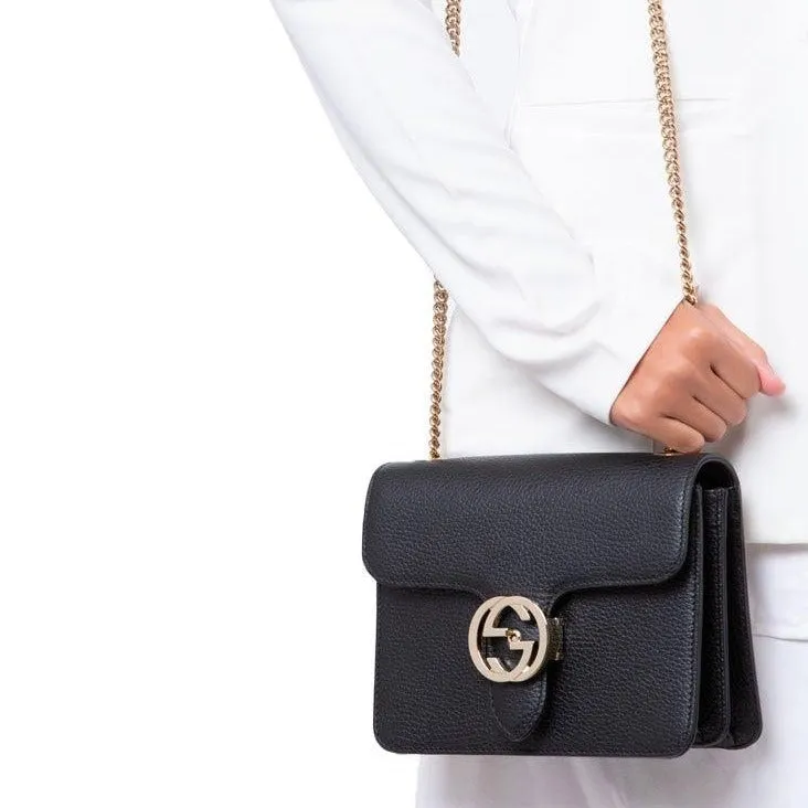 Interlocked Gg Large Crossbody Bag Black