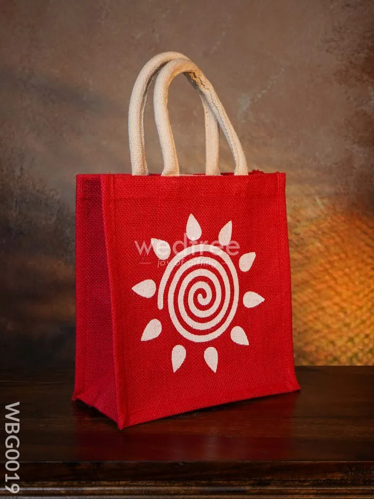 Jute Bag - Swirl Design with Velcro - WBG0019