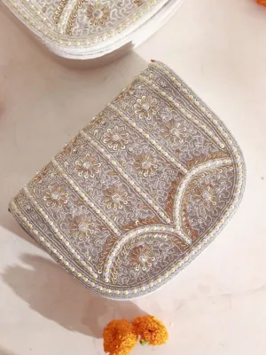 Kavya Grey Flap Over Bag with Handle