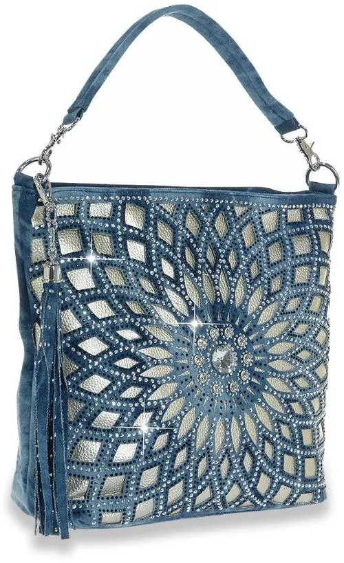 Layered Rhinestone Design Hobo