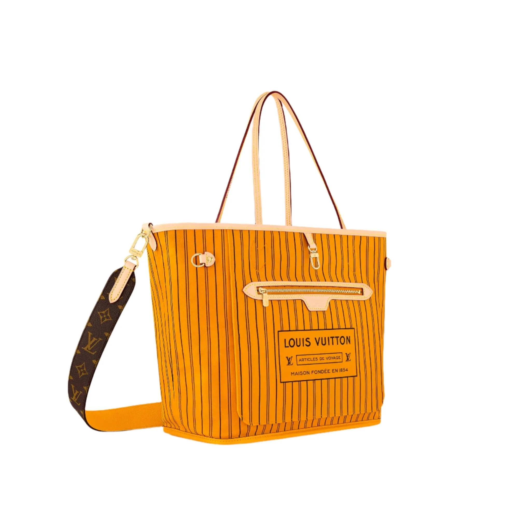 Louis Vuitton Neverfull Bandoulière Inside Out MM Monogram/Jaune Safran