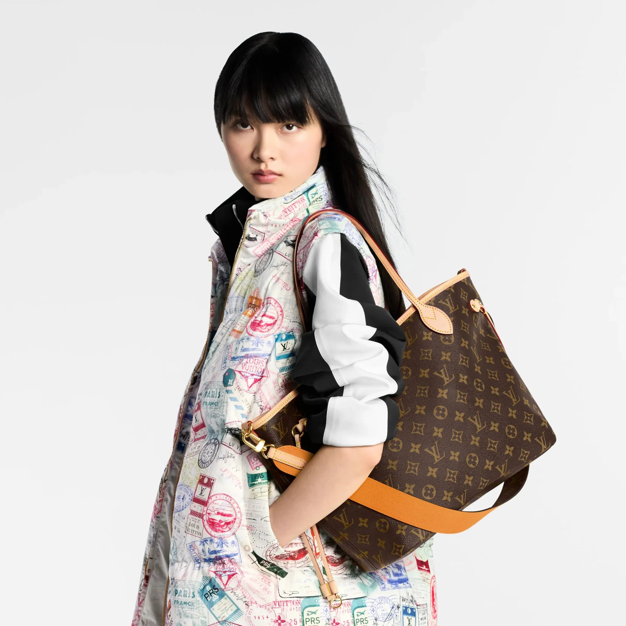 Louis Vuitton Neverfull Bandoulière Inside Out MM Monogram/Jaune Safran