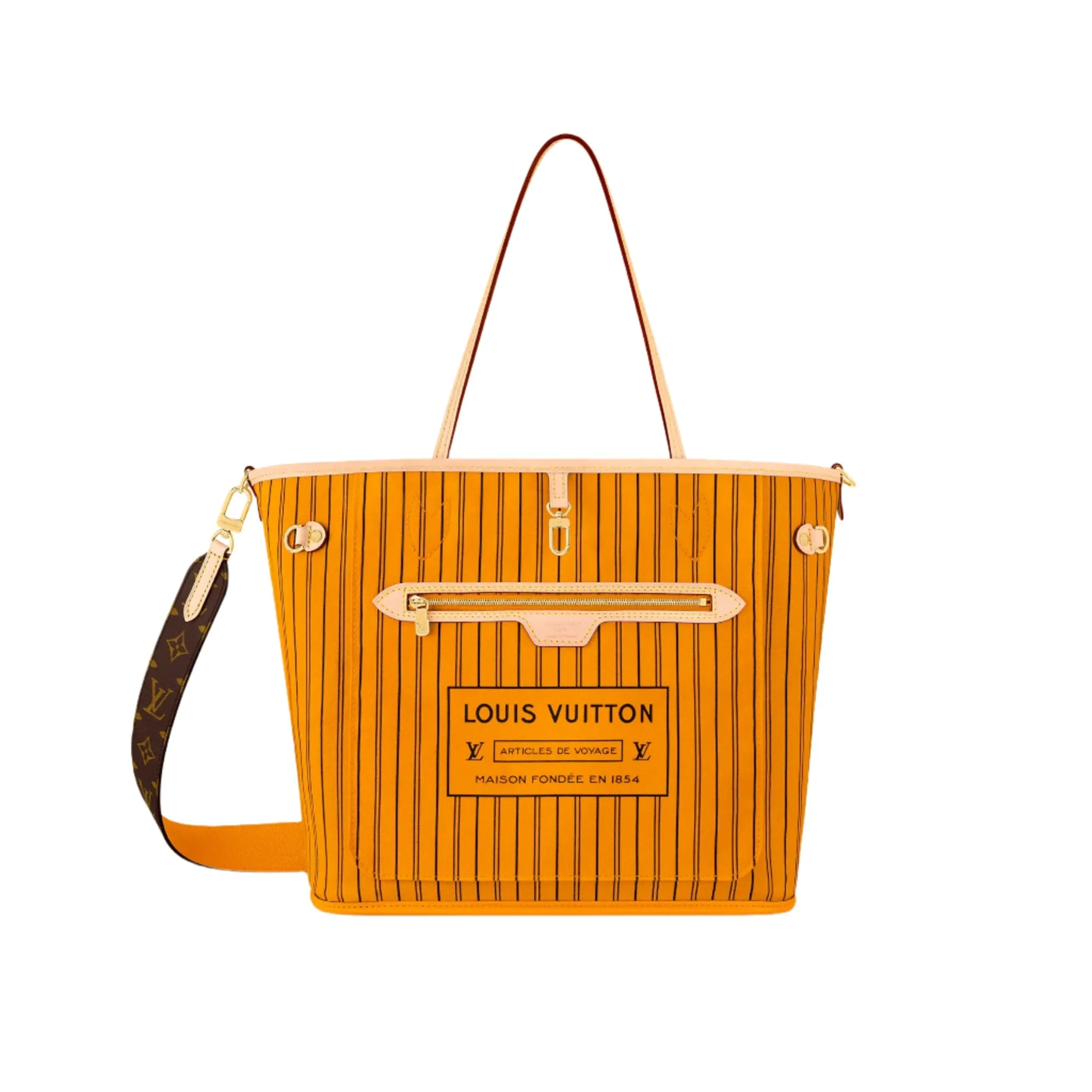 Louis Vuitton Neverfull Bandoulière Inside Out MM Monogram/Jaune Safran