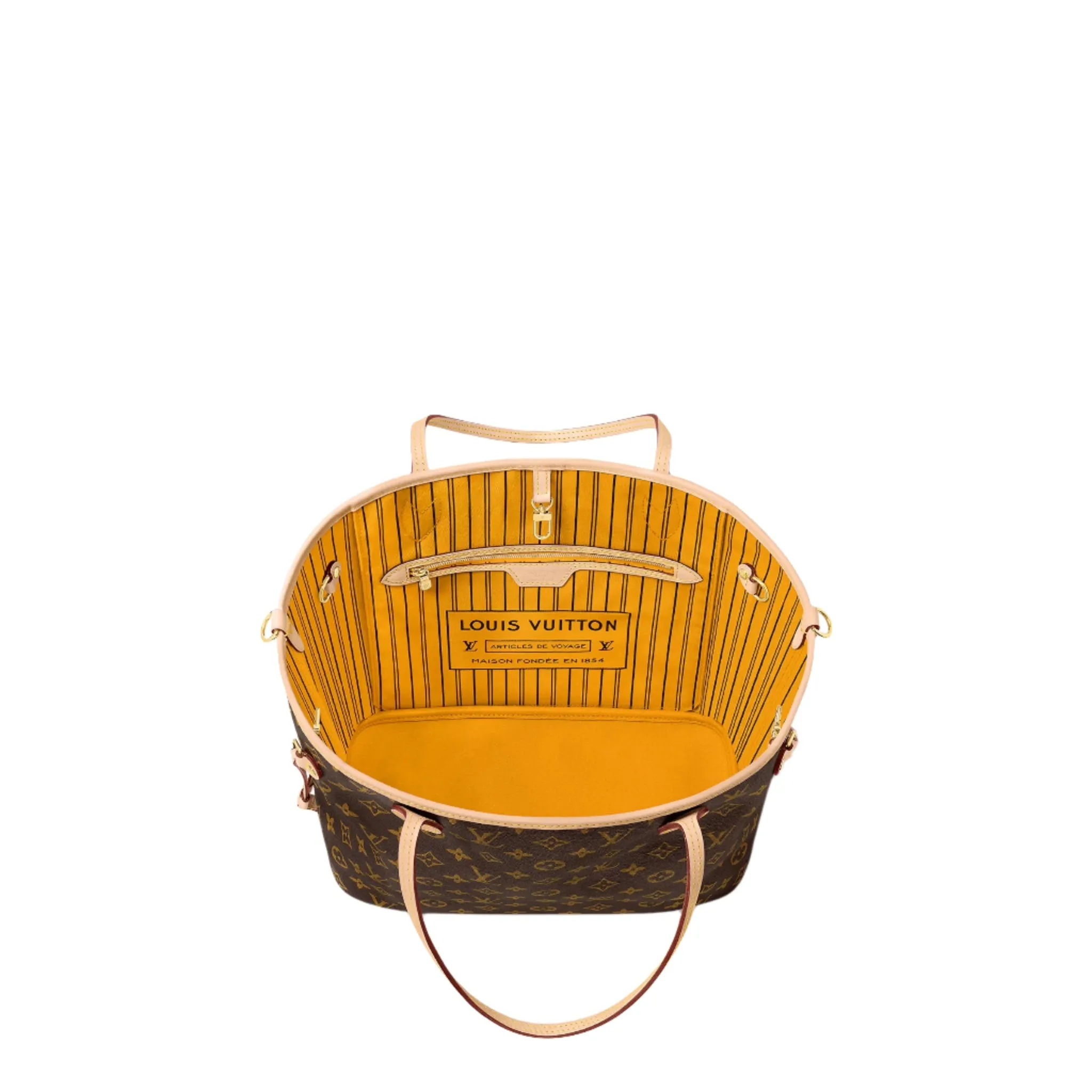 Louis Vuitton Neverfull Bandoulière Inside Out MM Monogram/Jaune Safran
