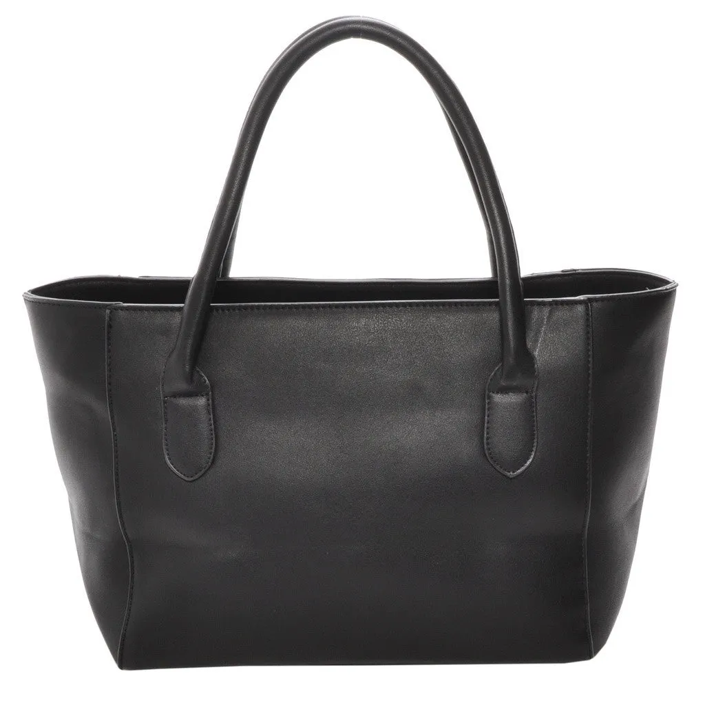 Mechaly Women's Skully Black Vegan Leather Skull Tote Handbag