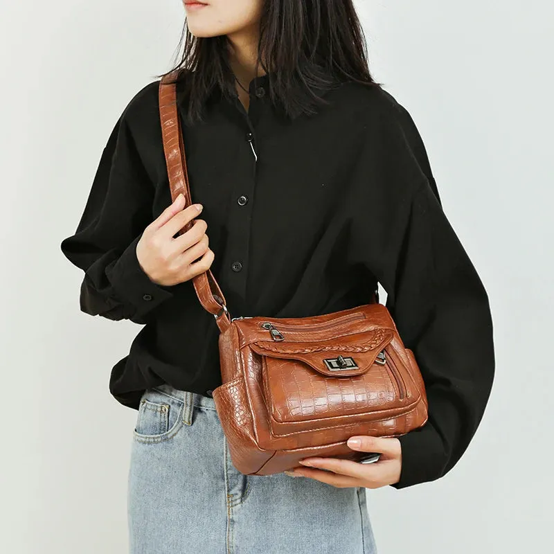 New Fashion High Quality Woman Messenger Bag Luxury Soft Leather Handbags