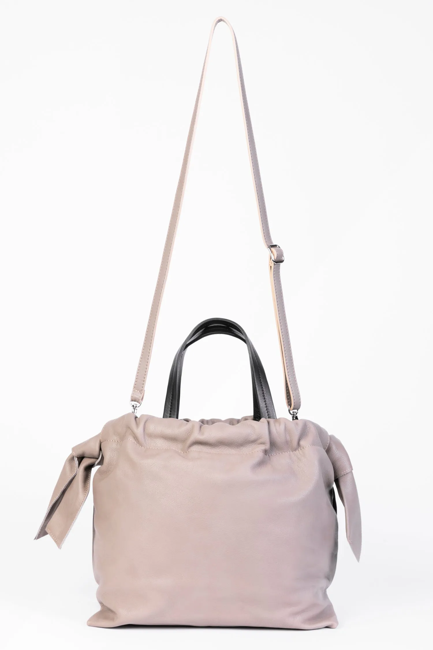 Oversized Drawstring Leather Tote Bag