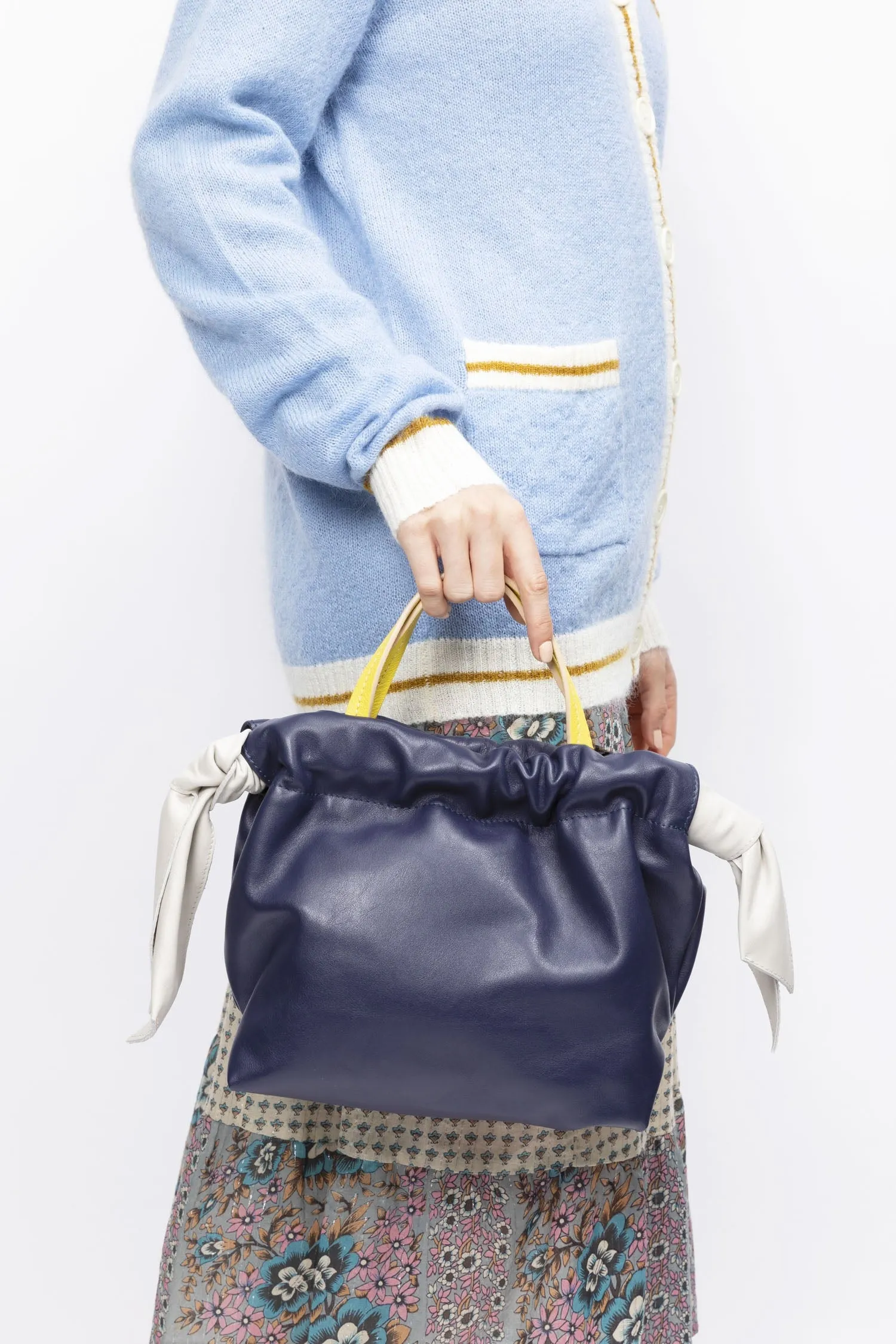 Oversized Drawstring Leather Tote Bag