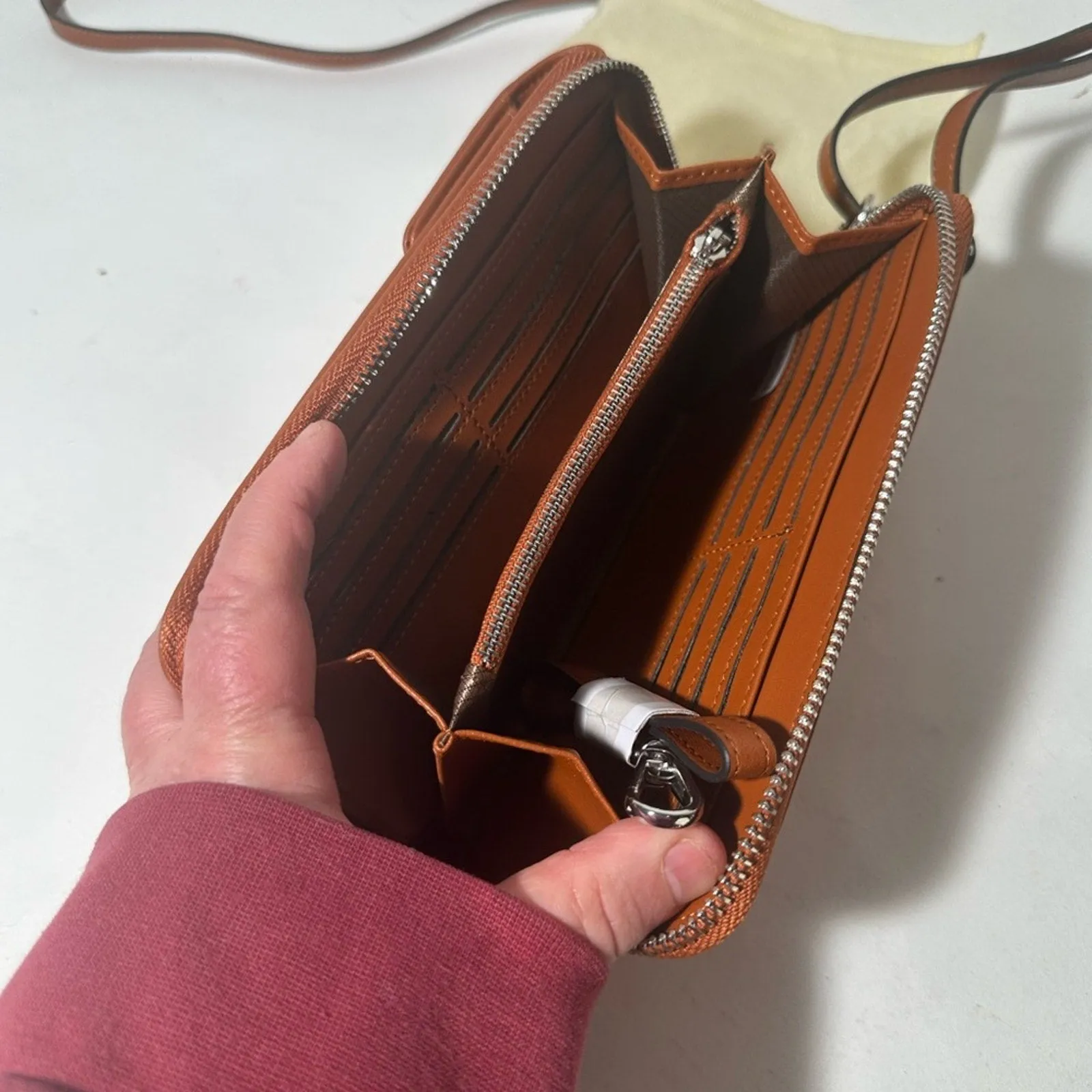 Palm Angels Brown Leather Crossbody Bag with Minimalist Design