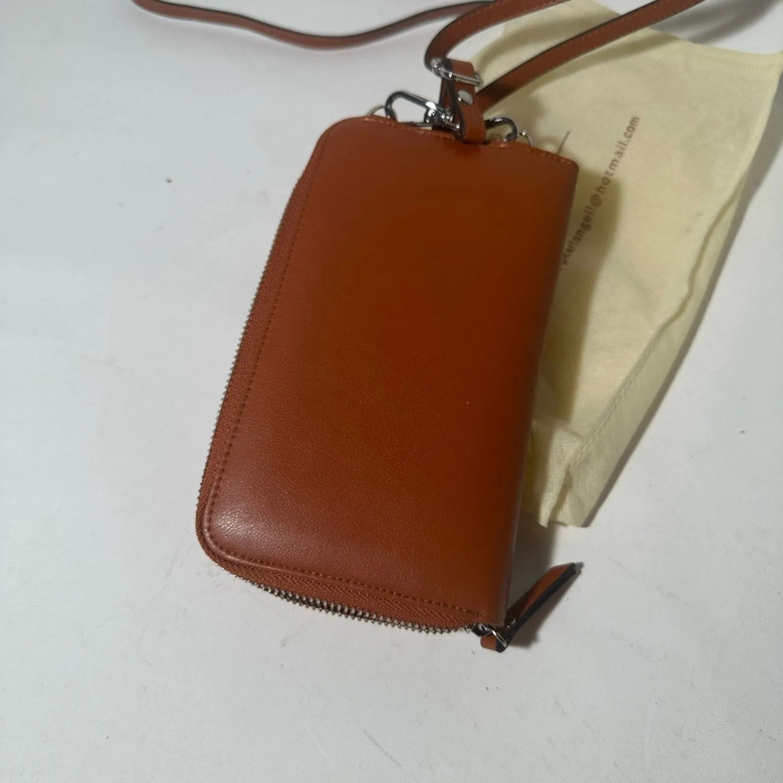 Palm Angels Brown Leather Crossbody Bag with Minimalist Design