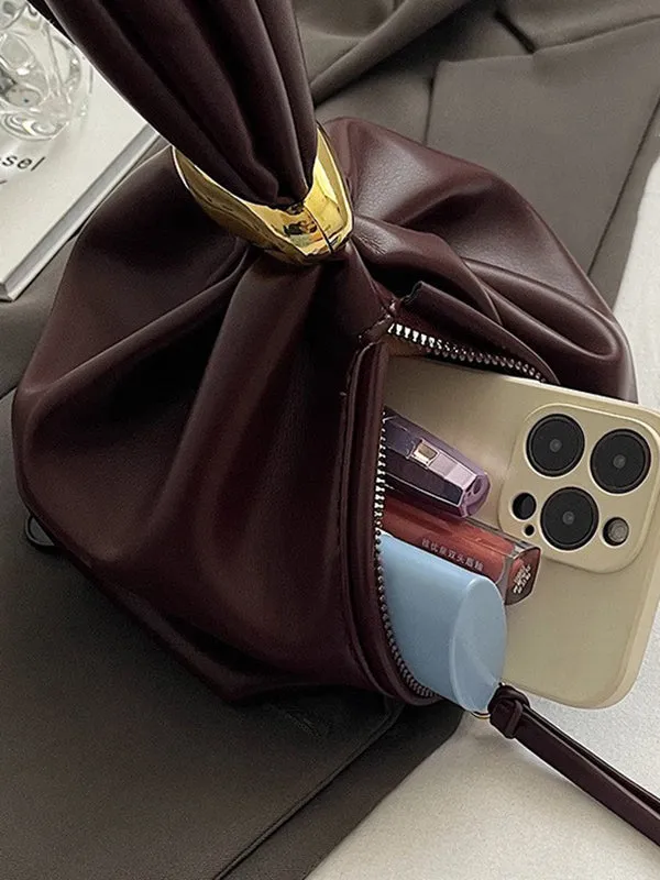 Pleated Split-Joint Zipper Handbags Bags