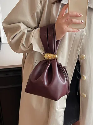 Pleated Split-Joint Zipper Handbags Bags