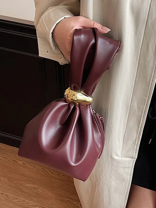 Pleated Split-Joint Zipper Handbags Bags