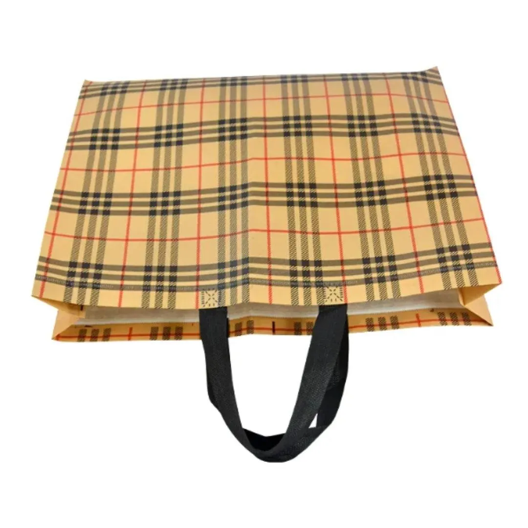 PVC Lamination Bags |  Brown LV Checks design | Non Woven Design |