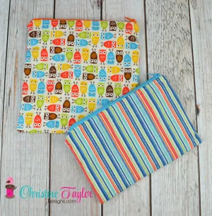 Ready Made SNACK SIZE SET - Owls and Stripes