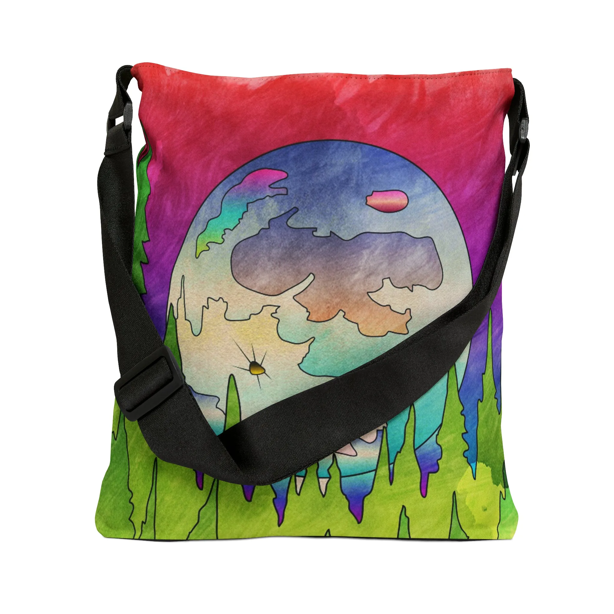 Rising Moon Adjustable Tote Bag-Art Work By Paul Brooks