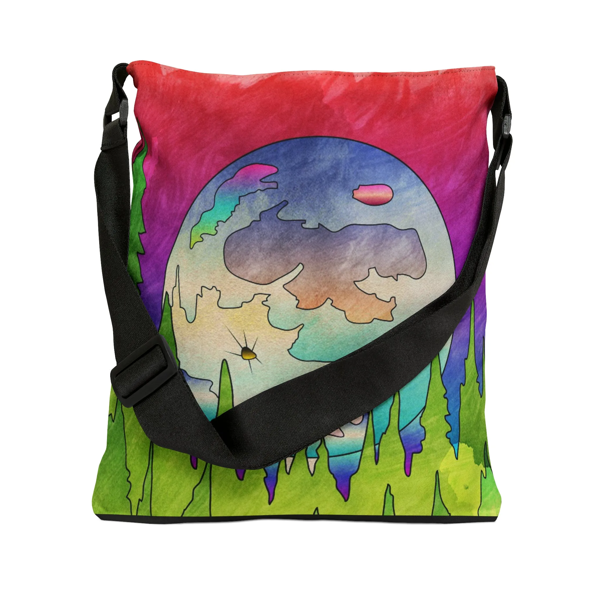 Rising Moon Adjustable Tote Bag-Art Work By Paul Brooks