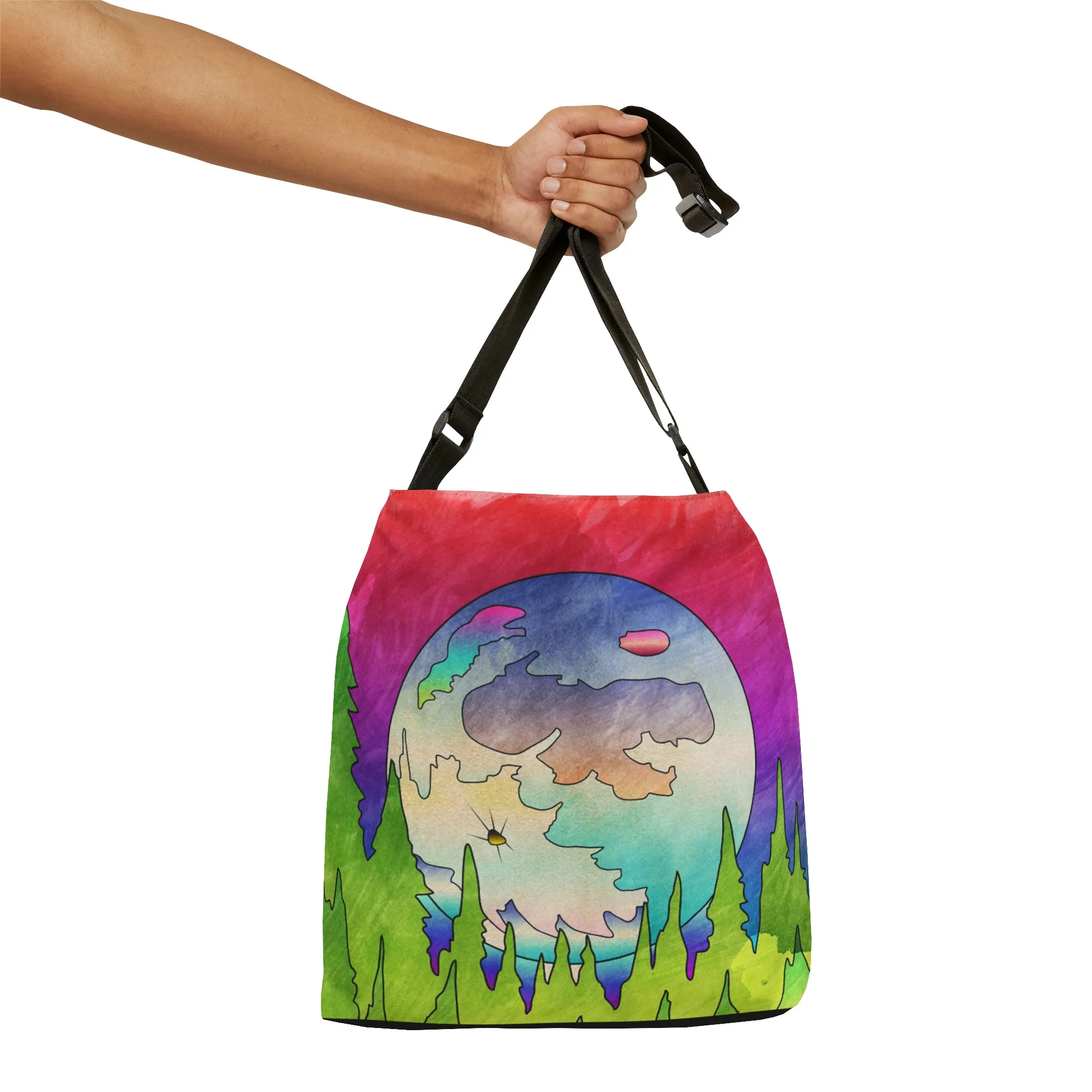 Rising Moon Adjustable Tote Bag-Art Work By Paul Brooks