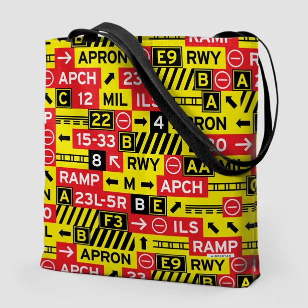 Runway Signs - Tote Bag