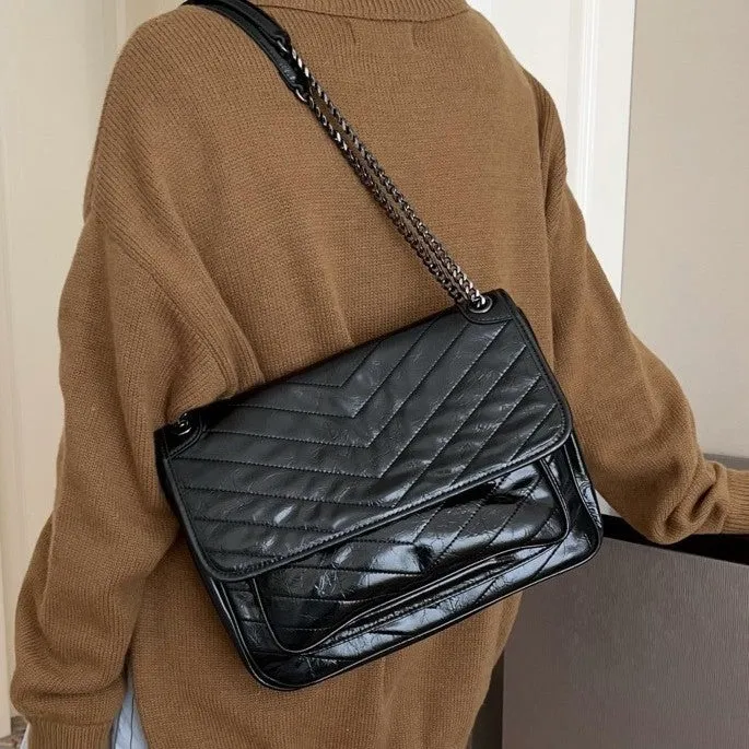 SEALBEER Niche light luxury women's bags, new large-capacity chain shoulder bags, fashionable versatile mailman bags, high-end underarm bags, women