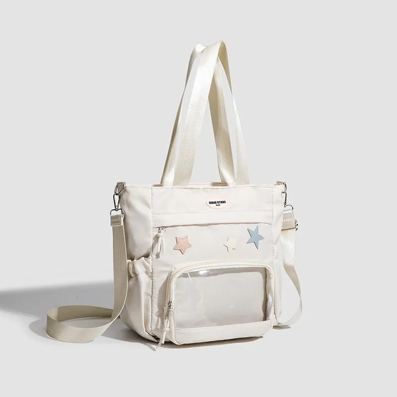 SEALBEER popular new tote bag niche Japanese cartoon transparent pain bag baby bag versatile large-capacity student class shoulder