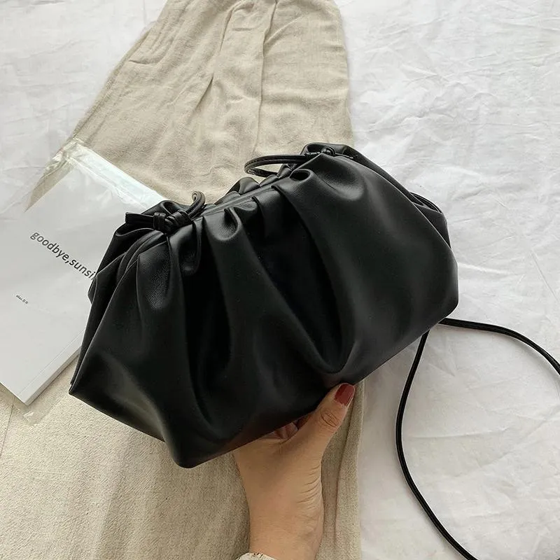 Simple and Elegant Pleated Clutch Cross-body Shoulder Bag
