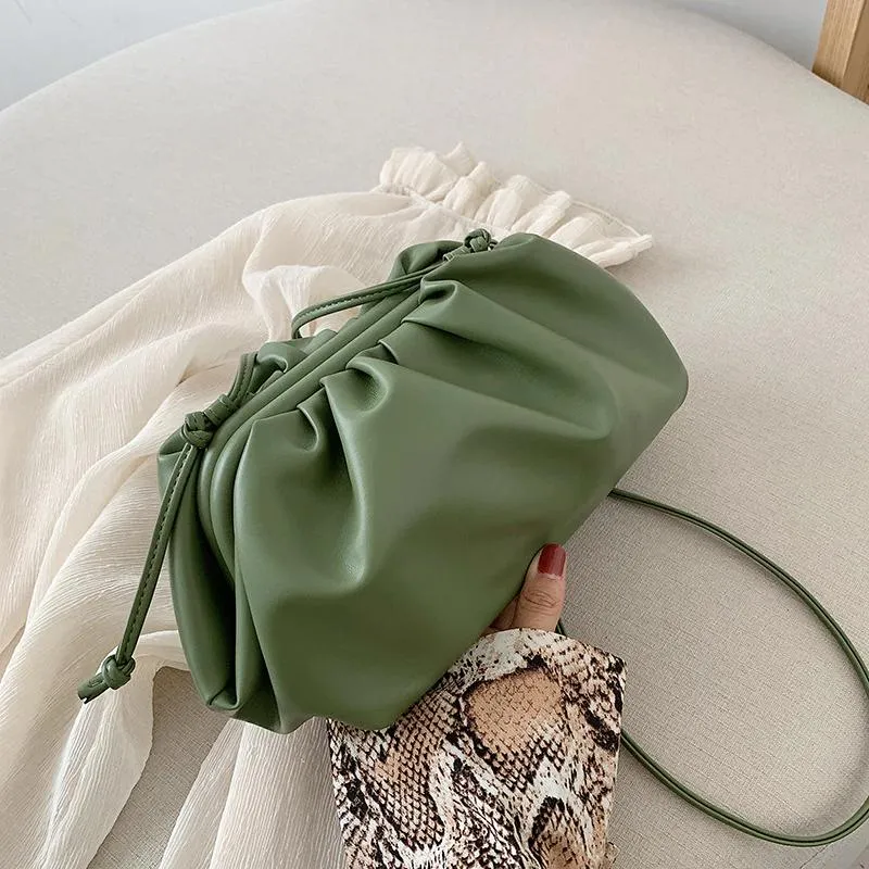Simple and Elegant Pleated Clutch Cross-body Shoulder Bag