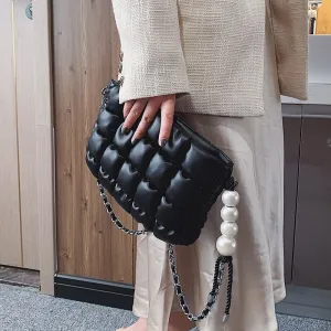 Simple Grid Designer PU Leather Crossbody Bags for Women 2021 Fashion Branded Luxury Chain Shoulder Simple Handbags and Purses