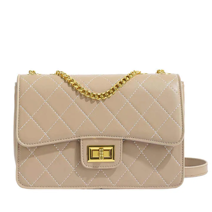 Solid Color Genuine Leather Diamond-حقيبة كتف نسائية أنيقة