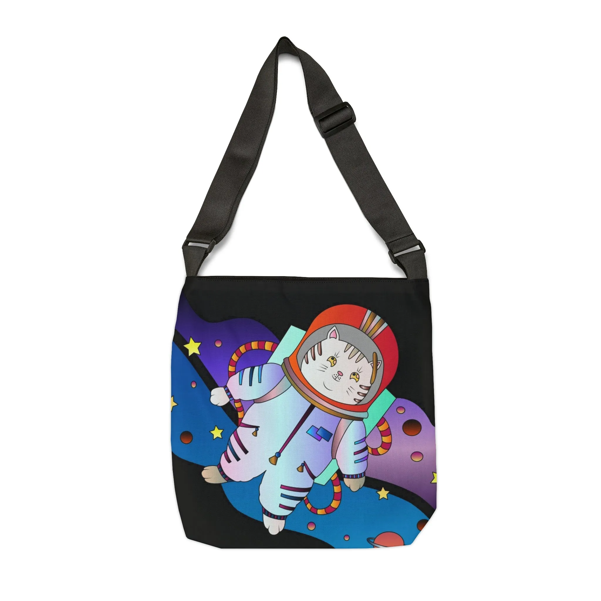 Space Kitty Adjustable Tote Bag-Art Work By Paul Brooks