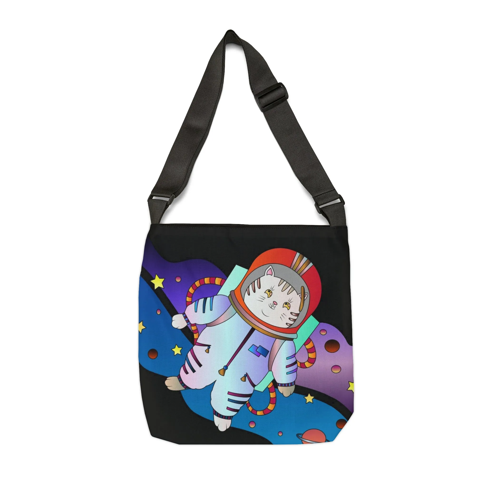 Space Kitty Adjustable Tote Bag-Art Work By Paul Brooks