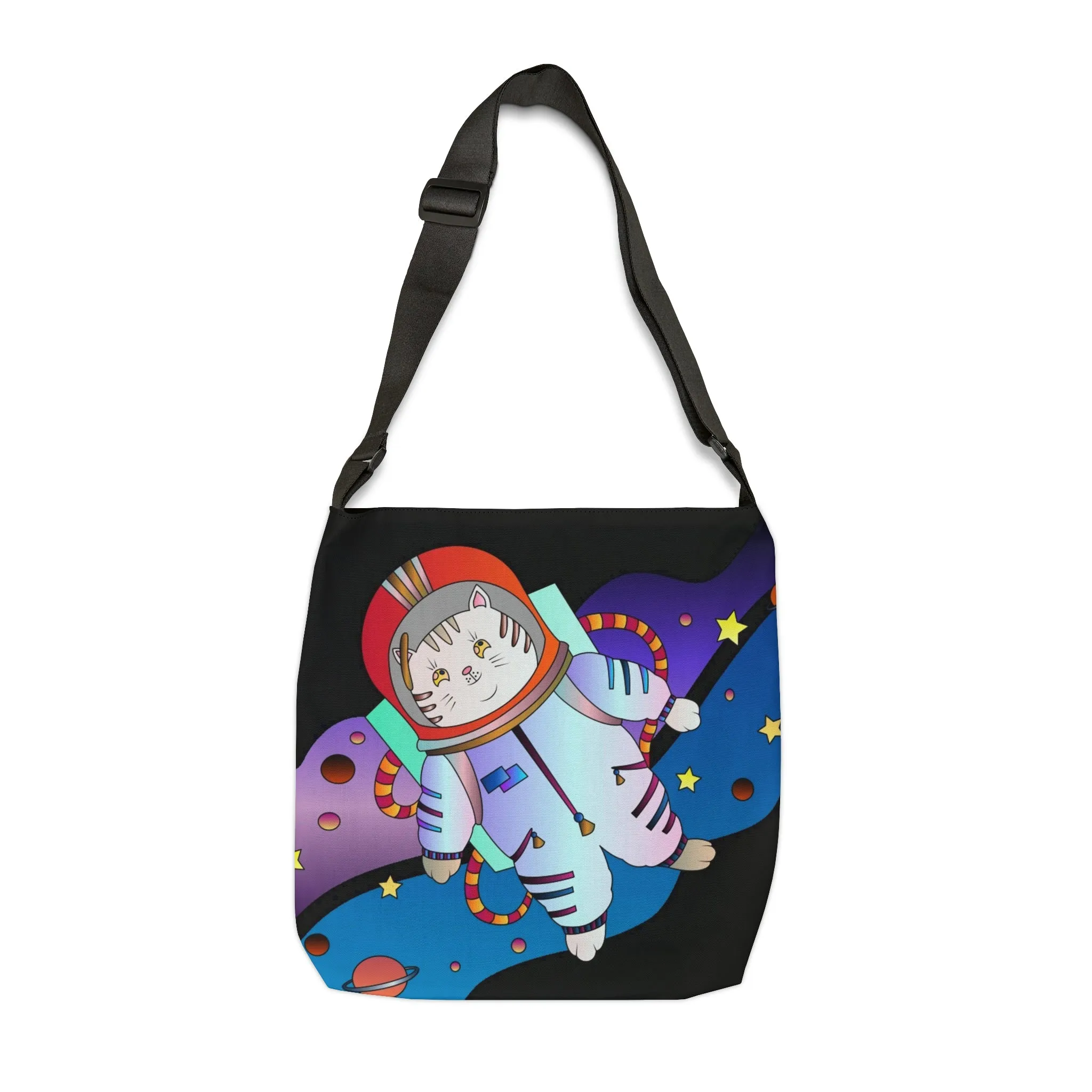 Space Kitty Adjustable Tote Bag-Art Work By Paul Brooks