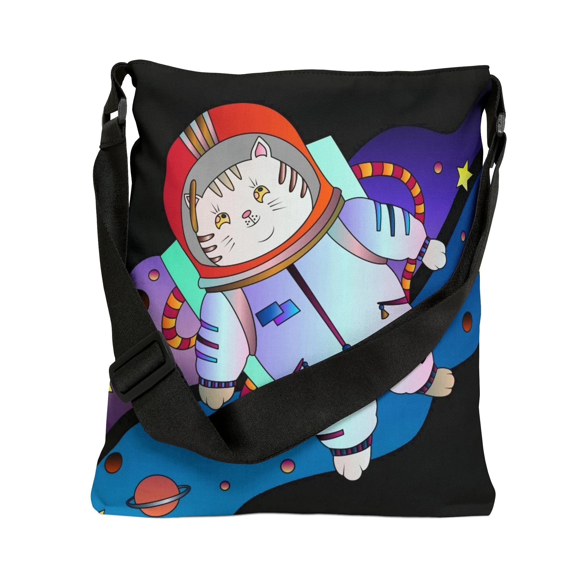 Space Kitty Adjustable Tote Bag-Art Work By Paul Brooks