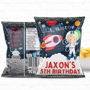 Space Party Personalized Party Favor Chip Bag Boy Astronaut|Printable File