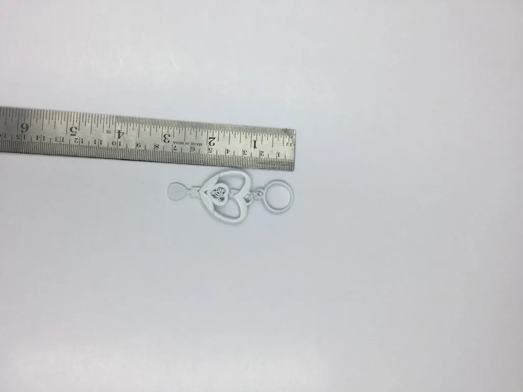 White Heart Designer Clip Brooch