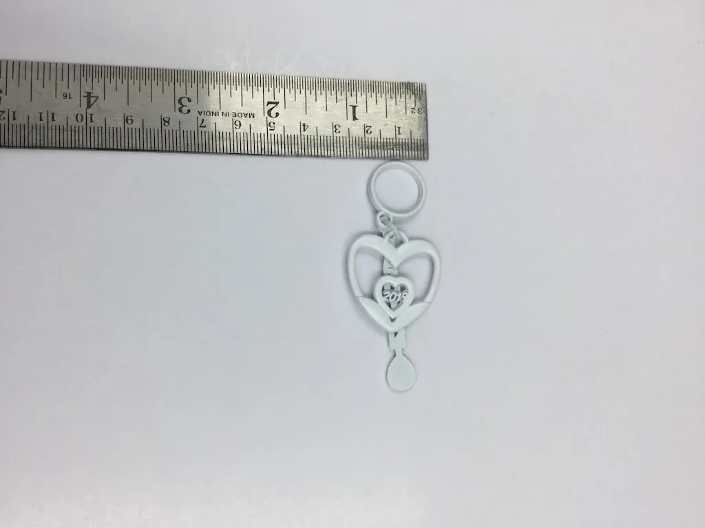 White Heart Designer Clip Brooch
